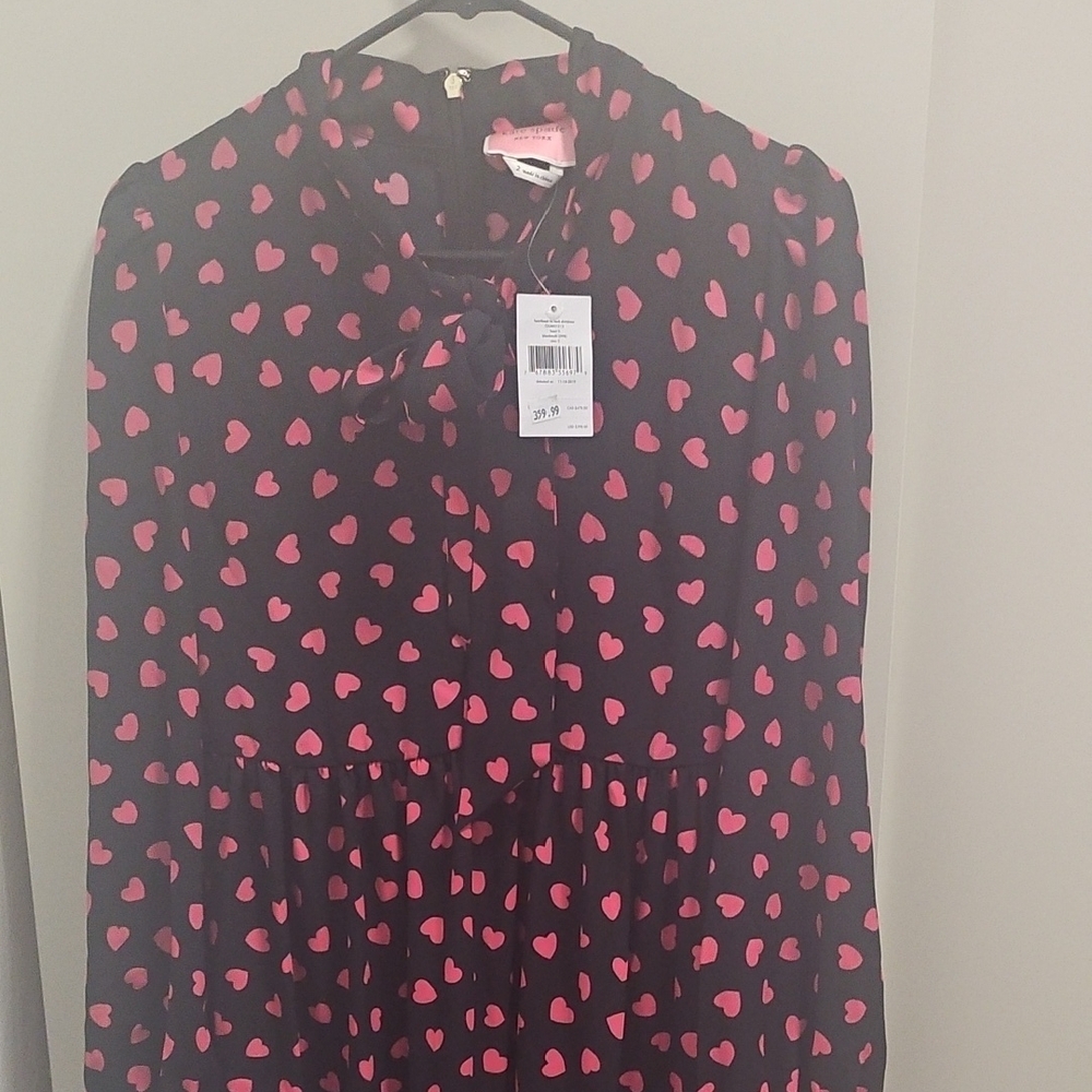 Black Dress with Pink Heart Pattern